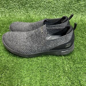 Skechers Arch Fit Refine Don't Go Black Charcoal Slip-On Sneakers Womens Size 8